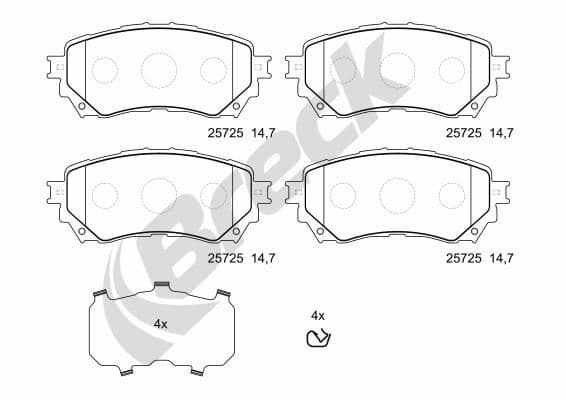 set placute frana,frana disc BRECK 25725 00 701 00