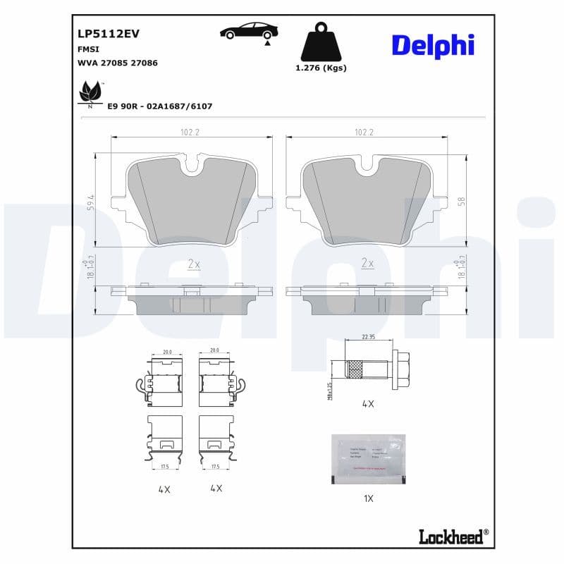 set placute frana,frana disc DELPHI LP5112EV