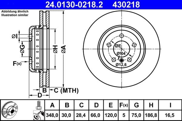 Disc frana ATE 24.0130-0218.2