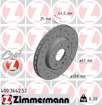 Disc frana ZIMMERMANN SPORT Z 400.3642.52