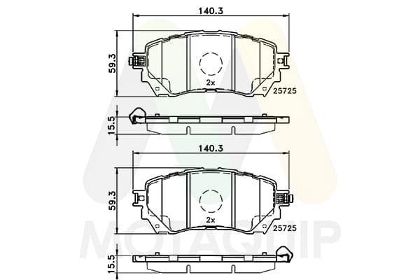 set placute frana,frana disc MOTAQUIP LVXL1762