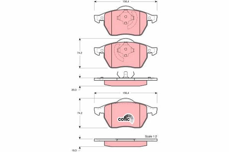 set placute frana,frana disc TRW COTEC GDB1275