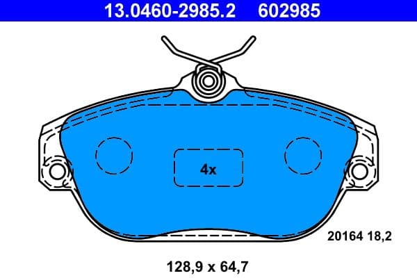 set placute frana,frana disc ATE 13.0460-2985.2