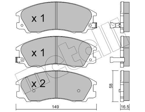 set placute frana,frana disc METELLI 22-0506-0