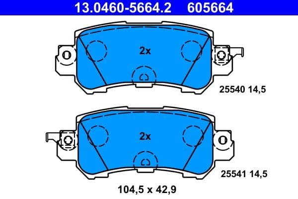 set placute frana,frana disc ATE 13.0460-5664.2
