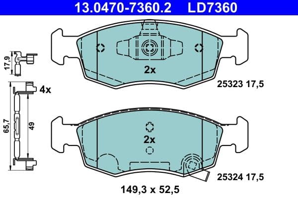 set placute frana,frana disc ATE Ceramic 13.0470-7360.2