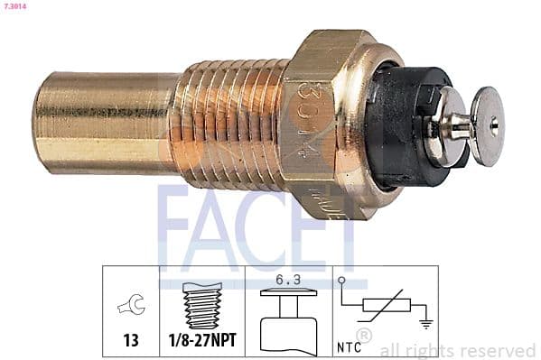 senzor,temperatura lichid de racire FACET Made in Italy - OE Equivalent 7.3014