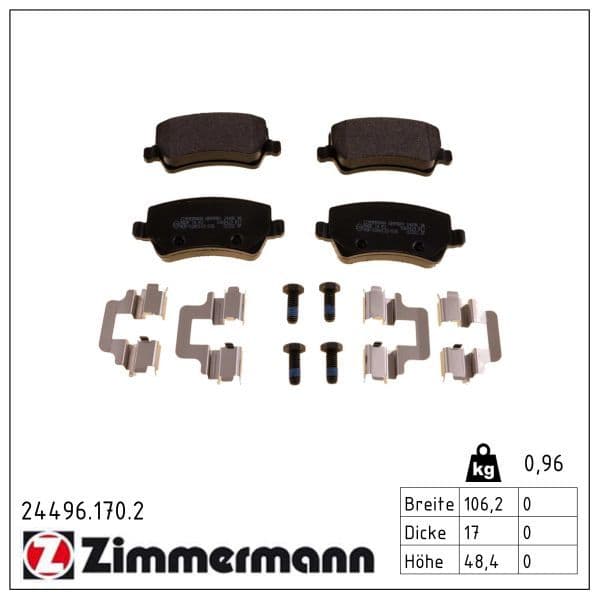 set placute frana,frana disc ZIMMERMANN 24496.170.2