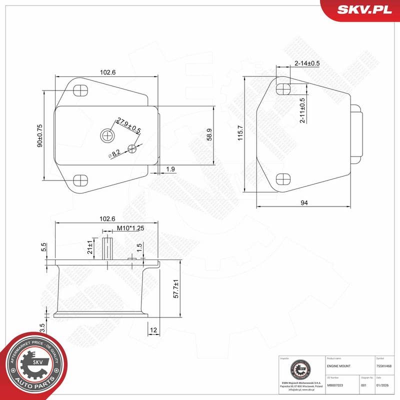 Suport motor ESEN SKV 75SKV468