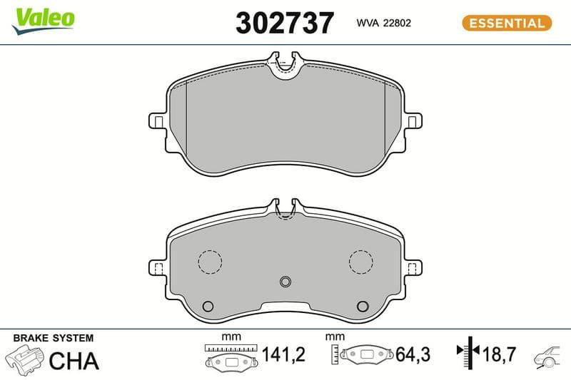 set placute frana,frana disc VALEO ESSENTIAL 302737