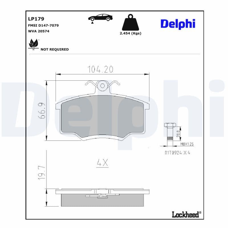 set placute frana,frana disc DELPHI LP179