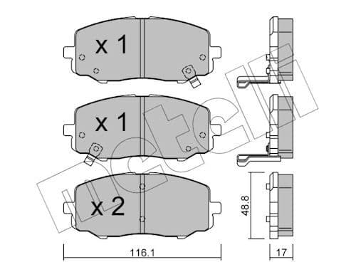 set placute frana,frana disc METELLI 22-0912-0