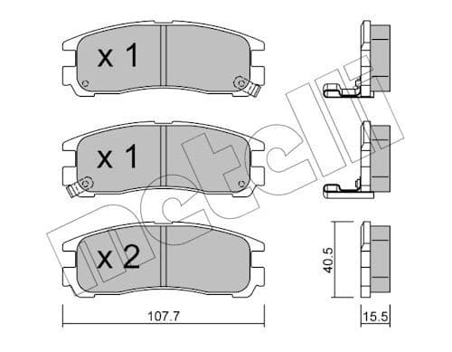 set placute frana,frana disc METELLI 22-0398-0