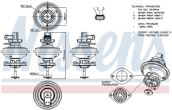 Supapa EGR NISSENS 98208