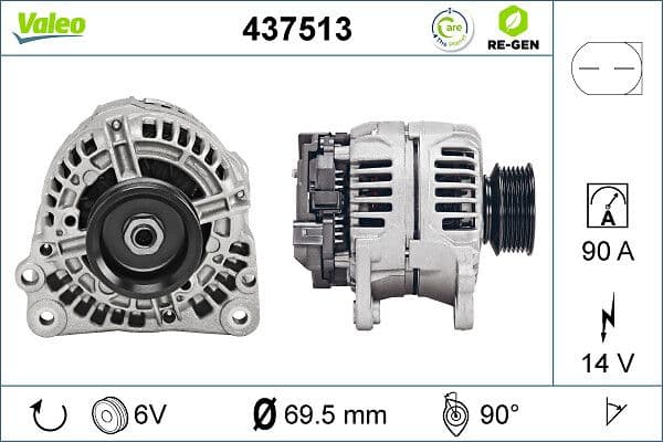 Generator / Alternator VALEO RE-GEN REMANUFACTURED 437513