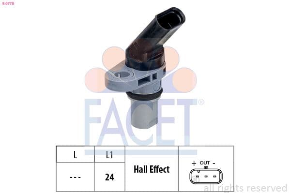 Senzor, turație motor FACET Made in Italy - OE Equivalent 9.0778