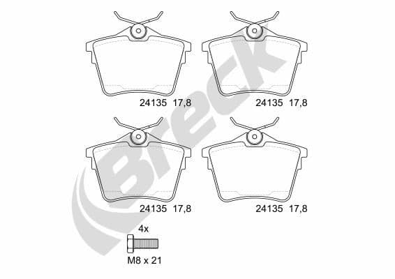 set placute frana,frana disc BRECK 24135 00 704 00