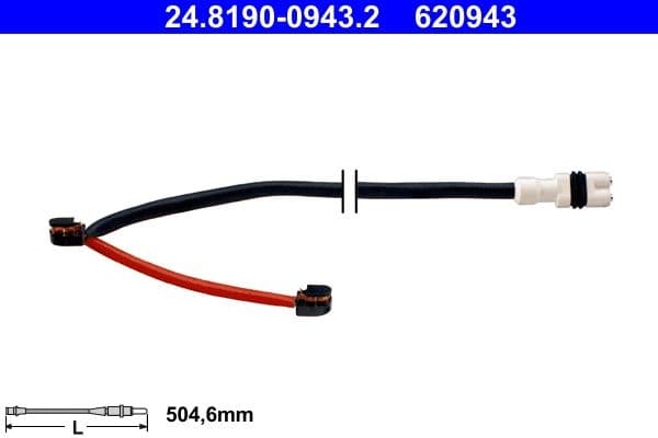 senzor de avertizare,uzura placute de frana ATE 24.8190-0943.2