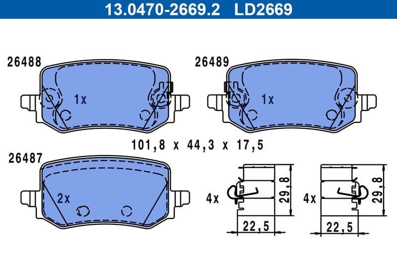 set placute frana,frana disc ATE Ceramic 13.0470-2669.2