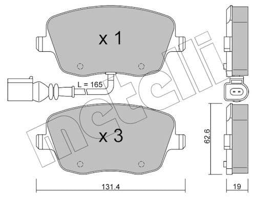 set placute frana,frana disc METELLI 22-0547-1