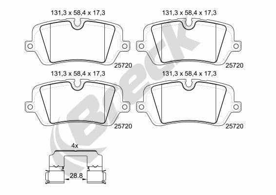 set placute frana,frana disc BRECK 25720 00 554 00