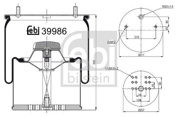 Burduf, suspensie pneumatica FEBI BILSTEIN 39986