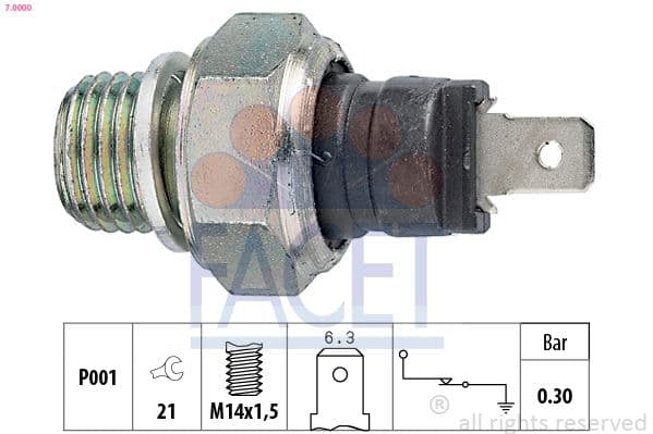 Senzor presiune ulei FACET Made in Italy - OE Equivalent 7.0000