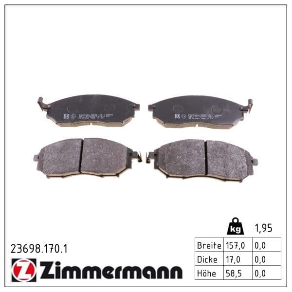 set placute frana,frana disc ZIMMERMANN 23698.170.1