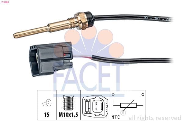 senzor,temperatura lichid de racire FACET Made in Italy - OE Equivalent 7.3289