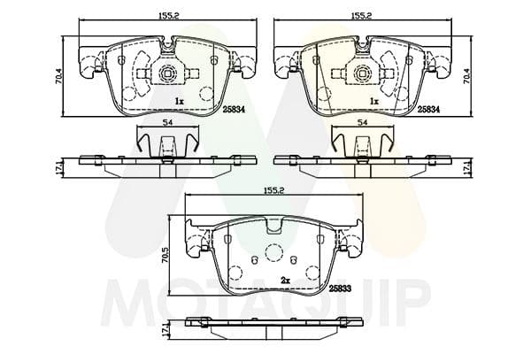 set placute frana,frana disc MOTAQUIP LVXL1759