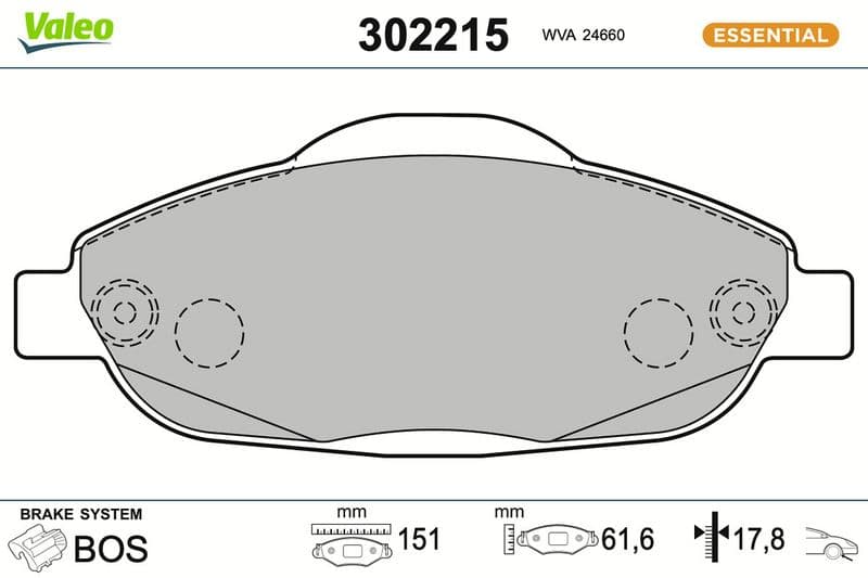 set placute frana,frana disc VALEO 302215
