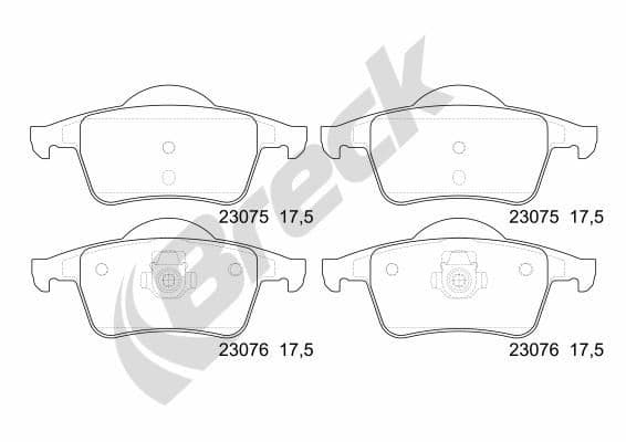 set placute frana,frana disc BRECK 23076 00 702 00