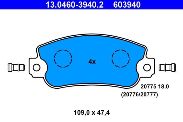 set placute frana,frana disc ATE 13.0460-3940.2