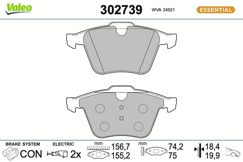 set placute frana,frana disc VALEO 302739