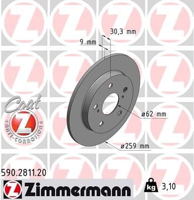 Disc frana ZIMMERMANN COAT Z 590.2811.20