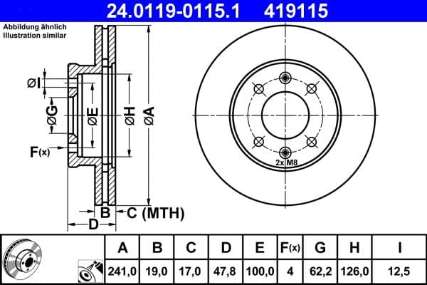 Disc frana ATE 24.0119-0115.1