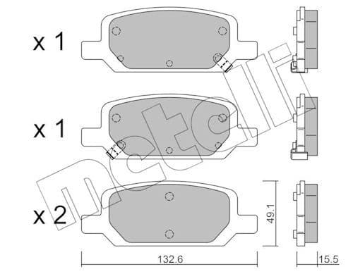 set placute frana,frana disc METELLI 22-1278-0