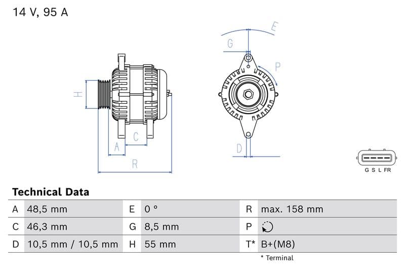 Generator / Alternator BOSCH 0 986 085 070