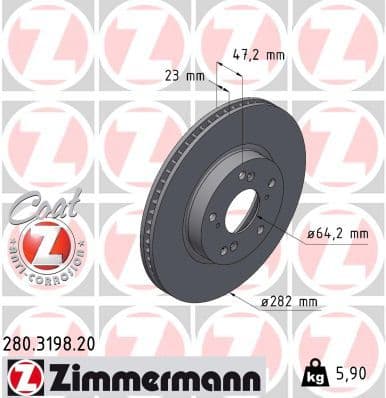 Disc frana ZIMMERMANN COAT Z 280.3198.20