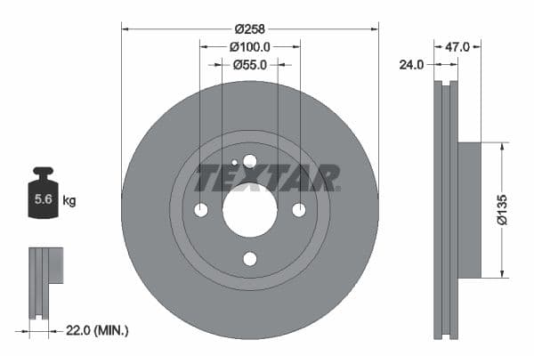 Disc frana TEXTAR 92103100