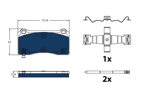 set placute frana,frana disc TRW ELECTRIC BLUE GDB2431BTE