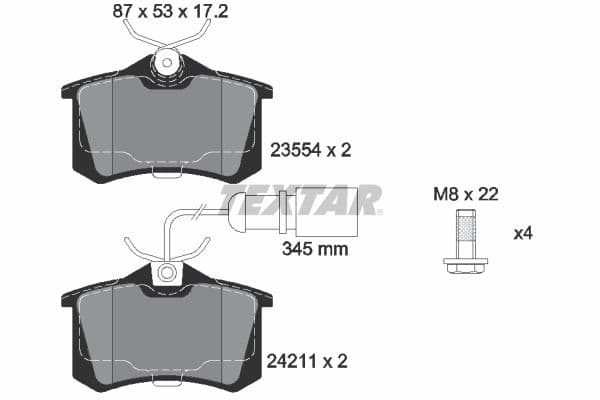 set placute frana,frana disc TEXTAR 2421101