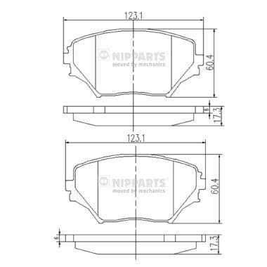 set placute frana,frana disc NIPPARTS J3602095