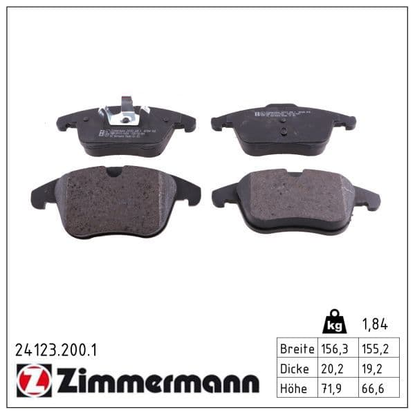 set placute frana,frana disc ZIMMERMANN 24123.200.1