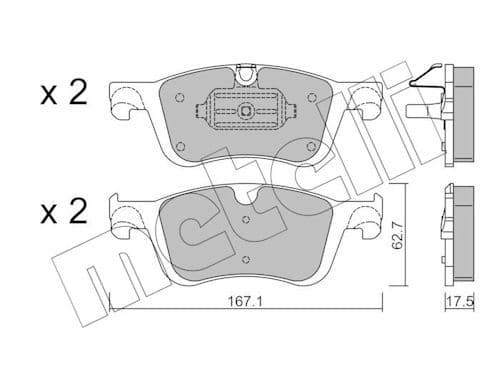 set placute frana,frana disc METELLI 22-1365-1
