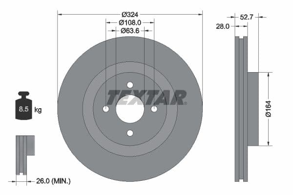 Disc frana TEXTAR 92146400