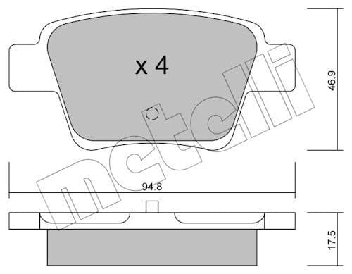 set placute frana,frana disc METELLI 22-0639-0