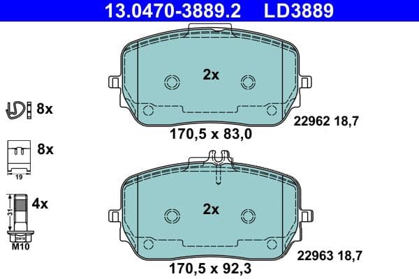 set placute frana,frana disc ATE Ceramic 13.0470-3889.2