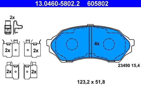 set placute frana,frana disc ATE 13.0460-5802.2