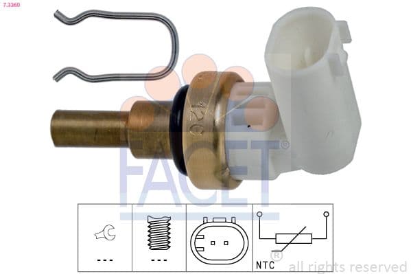 senzor,temperatura lichid de racire FACET Made in Italy - OE Equivalent 7.3360